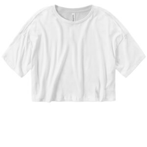 Bella Ladies Jersey Crop Tee - White