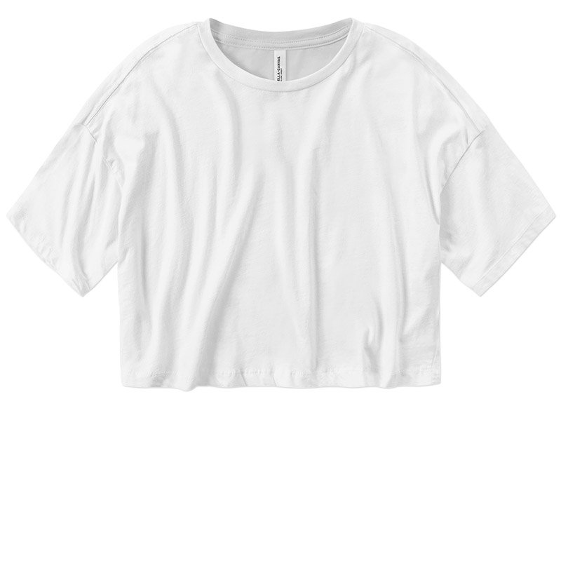 Bella Ladies Jersey Crop Tee - White