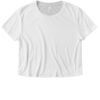 Bella Ladies Flowy Cropped Tee - White