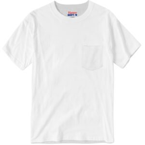 Hanes Beefy-T with Pocket - White