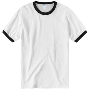 Port and Company Cotton Ringer Tee - White/Jet Black