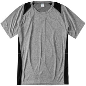 Sport Tek Colorblock Heather Performance Tee - Vintage Heather/Black